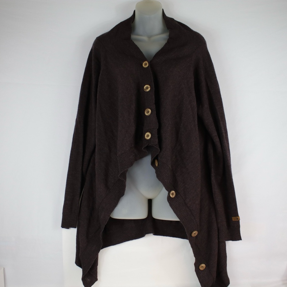 The North Face Purple Plum Long Sleeve Button Up Cardigan Sweater Womens Size XL